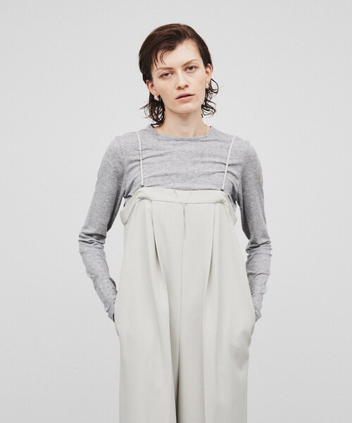 cloenc（クロエンス）の「◆【手洗い可】ラウンドネックカットソー（Tシャツ/カットソー・レディース・ライトグレー/ホワイト系/ブラック・02）」の13枚目の写真