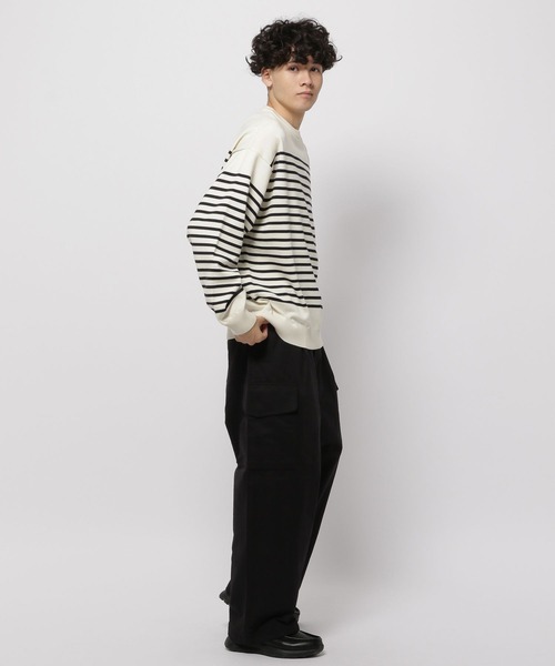 ORCIVAL（オーシバル）の「【ORCIVAL(オーシバル)】クルーネックプルオーバー（ニット/セーター・メンズ・オレンジ/ブラック/オフホワイト・MEDIUM）」の5枚目の写真