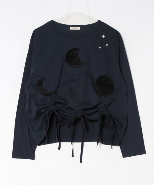 【セール】moonパッチワークドローストリングTシャツ（Tシャツ/カットソー）｜unica（ユニカ）