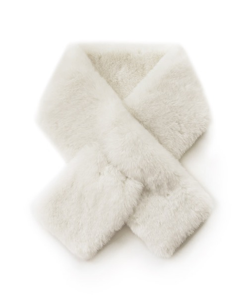 Pierrot（ピエロ）の「エコファーティペット（マフラー・レディース・チャコール/アイボリー/グレイッシュベージュ/グレー/キナリ・FREE）」の11枚目の写真