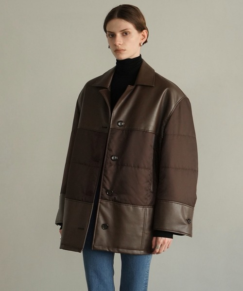 CLANE LEATHER SWITCHING OVER JACKET タグ付き セール】LEATHER SWITCHING OVER JACKET（カバーオール）｜CLANE