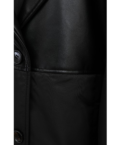 セール】LEATHER SWITCHING OVER JACKET（カバーオール）｜CLANE
