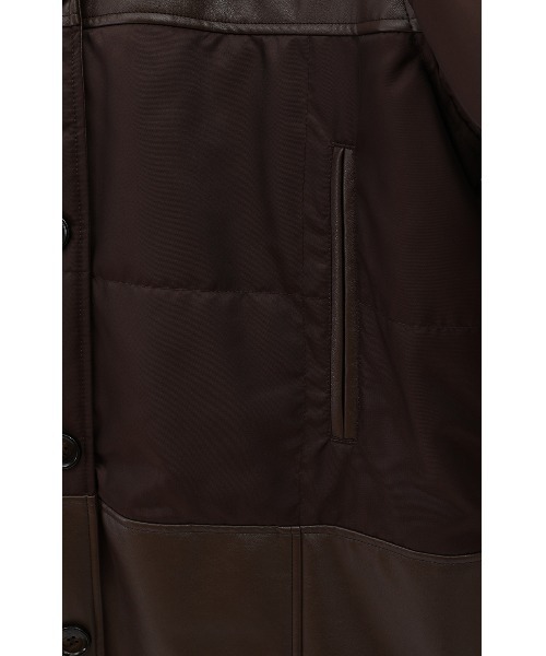 セール】LEATHER SWITCHING OVER JACKET（カバーオール）｜CLANE