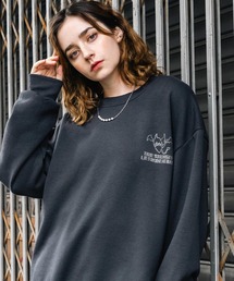 Rocky Monroe(ロッキーモンロー)のオーバーサイズ裏起毛ラインストーンロゴスウェットトレーナー(スウェット)