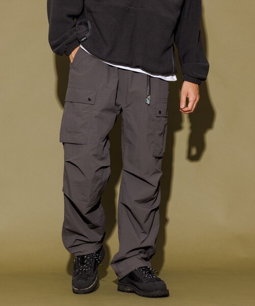【美品】RUSSELL ATHLETIC × FREAK'S STORE ストレッチ カーゴ パンツ（L）黒 ラッセルアスレチック フリークスストア 別注 撥水 ◎セットアップ可◎【RUSSELL ATHLETIC / ラッセルアスレチック