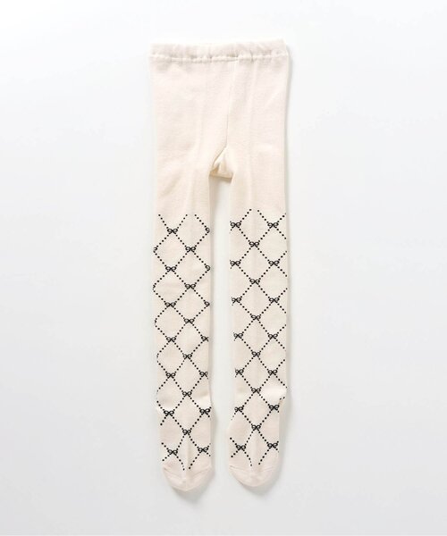 apres les cours(アプレレクール)の「リボン・ハート柄タイツ(タイツ/ストッキング・キッズ・アイボリー/ネイビー・90/100/110/120/140)」の6枚目の写真