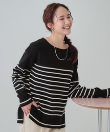 SHOO・LA・RUE | 【S-LL/洗える/静電気軽減】アウトでも決まる もちもち ボートネック風ニット(ニット/セーター)