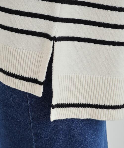 SHOO・LA・RUE（シューラルー）の「◆【S-LL/洗える/静電気軽減】アウトでも決まる もちもち ボートネック風ニット（ニット/セーター・レディース・ブルー/グレー/ブラック/ピンク系/アイボリー系2/ブラック系2・01/02/03/04）」の9枚目の写真