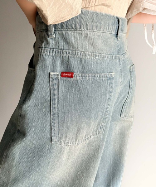 classicalelf(クラシカルエルフ)の「大人カジュアルをお洒落に格上げ。ドロスト紐付きカーブイージーデニムパンツ(デニムパンツ・レディース・ワンウォッシュ/ブルー/ライトブルー・X-LARGE/LARGE/MEDIUM/SMALL)」の9枚目の写真
