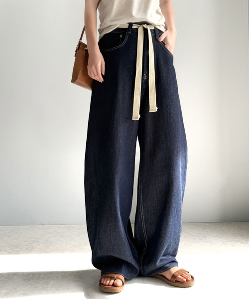 GRANCY ブラウン デニム L完売品 GRANCY ジーンズ 「GRANCY」ZipDesign Buggy DenimPants / ジップ