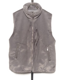 MMMM（エムエムエムエム）の「MMMM/フェイクファー スタンドカラーベスト（ベスト）」