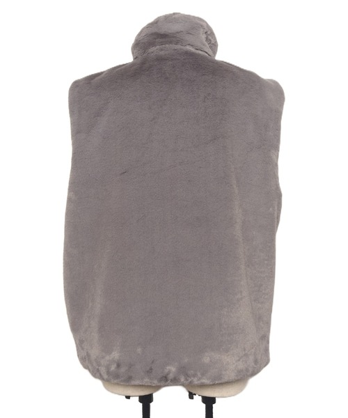 【セール】MMMM/フェイクファー スタンドカラーベスト（ベスト）｜MMMM（エムエムエムエム）