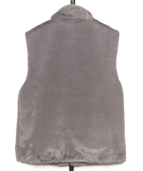 【セール】MMMM/フェイクファー スタンドカラーベスト（ベスト）｜MMMM（エムエムエムエム）