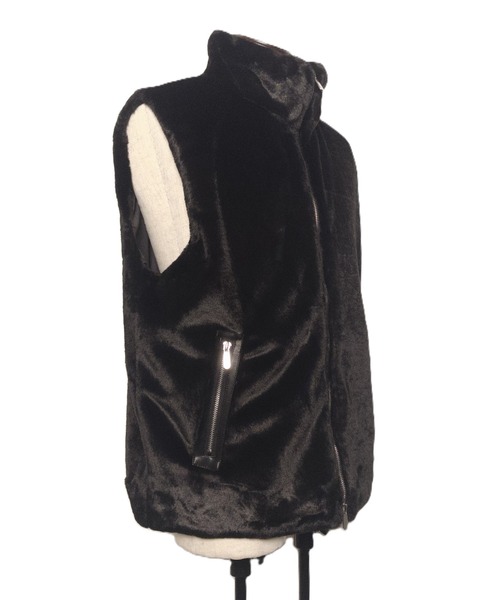 【セール】MMMM/フェイクファー スタンドカラーベスト（ベスト）｜MMMM（エムエムエムエム）