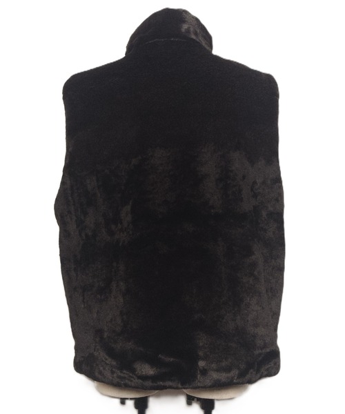 【セール】MMMM/フェイクファー スタンドカラーベスト（ベスト）｜MMMM（エムエムエムエム）