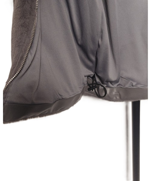 【セール】MMMM/フェイクファー スタンドカラーベスト（ベスト）｜MMMM（エムエムエムエム）