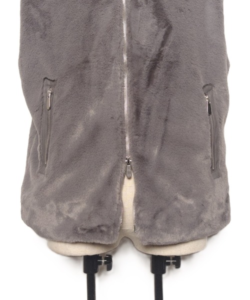 【セール】MMMM/フェイクファー スタンドカラーベスト（ベスト）｜MMMM（エムエムエムエム）