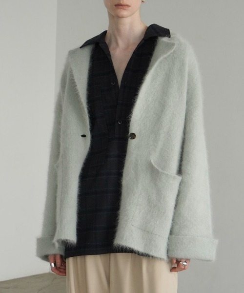 ジャケット・アウター CLANE ANGOLA TAILORED KNIT JACKET CLANE - アンゴラ テーラードジャケット - ANGOLA TAILORED KNIT