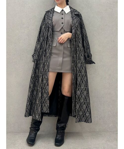 dazzlin（ダズリン）の「レイヤードタックシングルトレンチコート（トレンチコート・レディース・ブラック/ベージュ・FREE）」の20枚目の写真