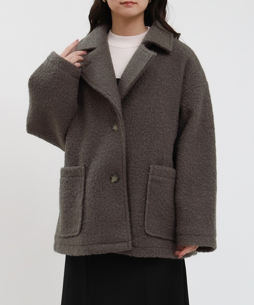 【セール】フェイクリングウールミドルコート（ピーコート）｜LOUISE ODIER（ルイーズオディール）