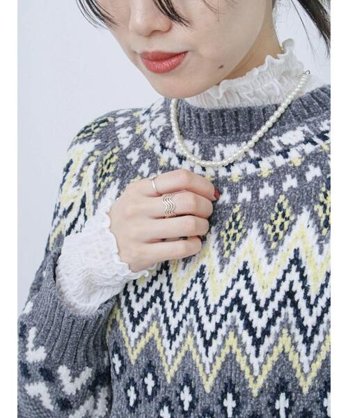 Samansa Mos2 blue（サマンサモスモスブルー）の「フリル衿