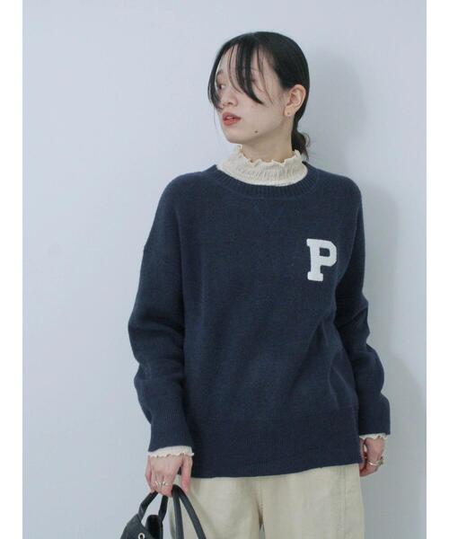 Samansa Mos2 blue(サマンサモスモスブルー)の「フリル衿シャーリングプルオーバー(Tシャツ/カットソー・レディース・キナリ/ブラック/オフホワイト・F)」の19枚目の写真