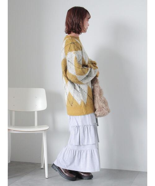 ehka sopo（エヘカソポ）の「アーガイル柄プルオーバー（ニット/セーター・レディース・ブルー/パープル/マスタード/グリーン・F）」の21枚目の写真