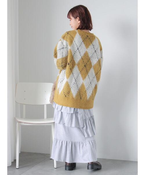 ehka sopo（エヘカソポ）の「アーガイル柄プルオーバー（ニット/セーター・レディース・ブルー/パープル/マスタード/グリーン・F）」の20枚目の写真
