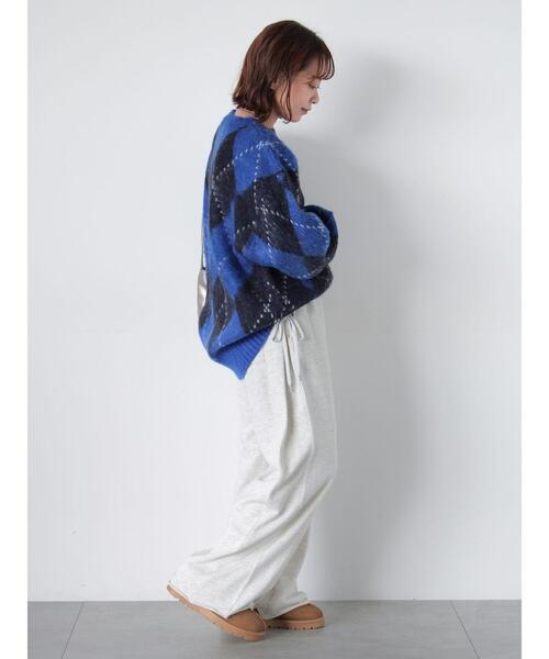 ehka sopo（エヘカソポ）の「アーガイル柄プルオーバー（ニット/セーター・レディース・ブルー/パープル/マスタード/グリーン・F）」の13枚目の写真