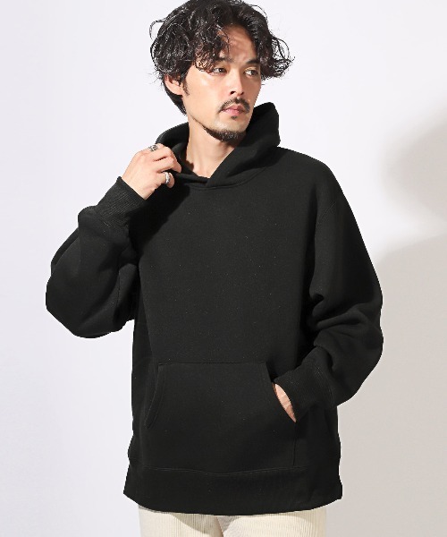 LUXSTYLE（ラグスタイル）の「ビッグシルエット裏起毛プルパーカー（パーカー・メンズ・チャコールグレー/ホワイト/ブラック・XL/M/L）」の5枚目の写真
