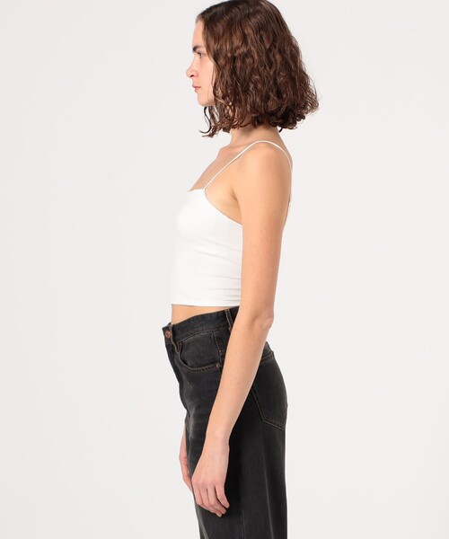 EDITION(エディション)の「レーヨンナイロン クロップド ブラトップ(キャミソール・レディース・ホワイト/ブラック・36/34)」の11枚目の写真