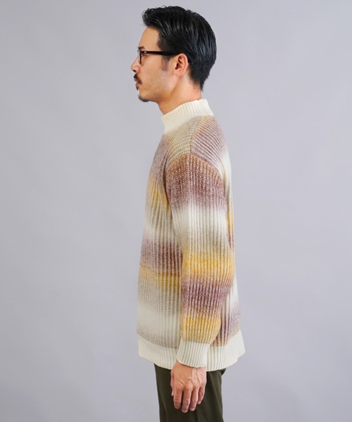 jiggys shop(ジギーズショップ)の「グラデーション畦編みモックネックニットセーター(ニット/セーター・メンズ・ブラックミックス/ブラウン系その他・X-LARGE/LARGE/MEDIUM)」の12枚目の写真