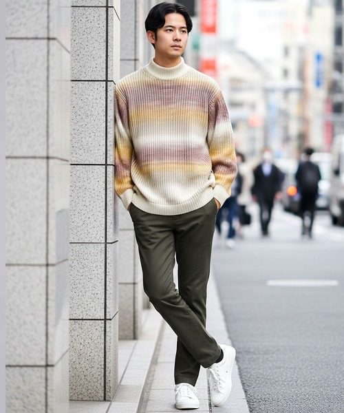 jiggys shop(ジギーズショップ)の「グラデーション畦編みモックネックニットセーター(ニット/セーター・メンズ・ブラックミックス/ブラウン系その他・X-LARGE/LARGE/MEDIUM)」の15枚目の写真