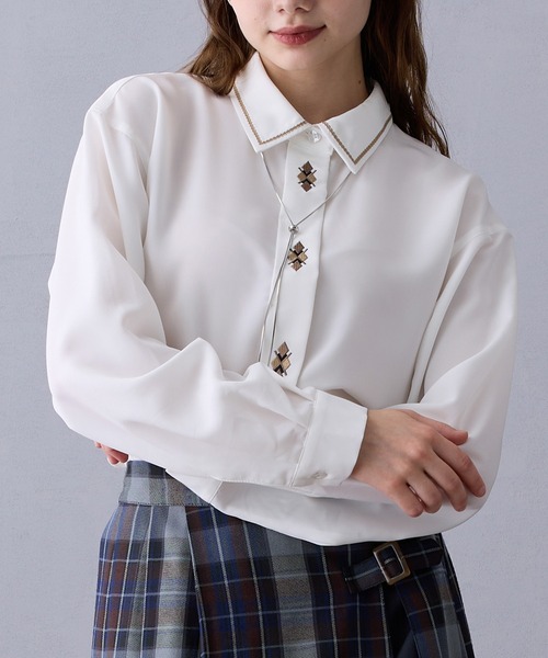 比翼刺繍ブラウス（シャツ/ブラウス）｜NICOLE CLUB（ニコル クラブ