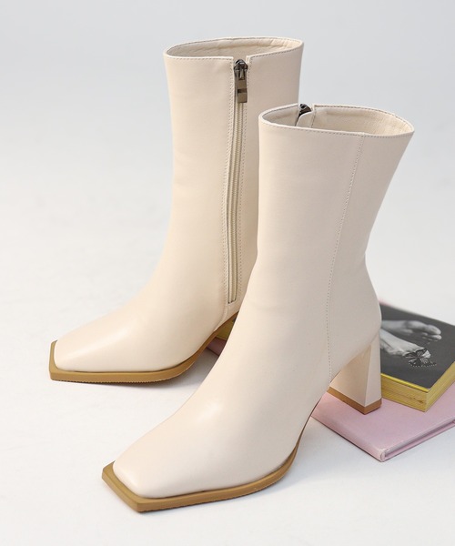 【セール】スクエア ミドルブーツ（ブーツ）｜LibertyDoll（リバティードール） 5,329円