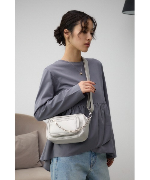 AZUL by moussy（アズールバイマウジー）の「アウトポケットスクエアショルダーバッグ（ショルダーバッグ・レディース・シルバー/ブラック・FREE）」の12枚目の写真