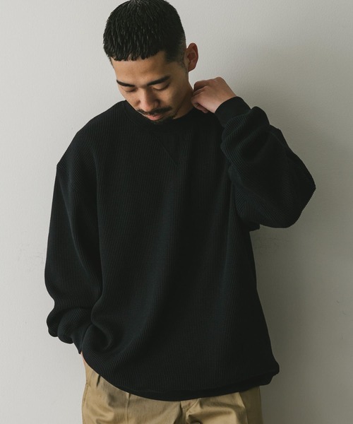 『XLサイズ/WEB限定』『UR TECH』裏起毛ワッフルロングスリーブTシャツ セール】『XLサイズ/WEB限定』『UR TECH』裏起毛ワッフルロング