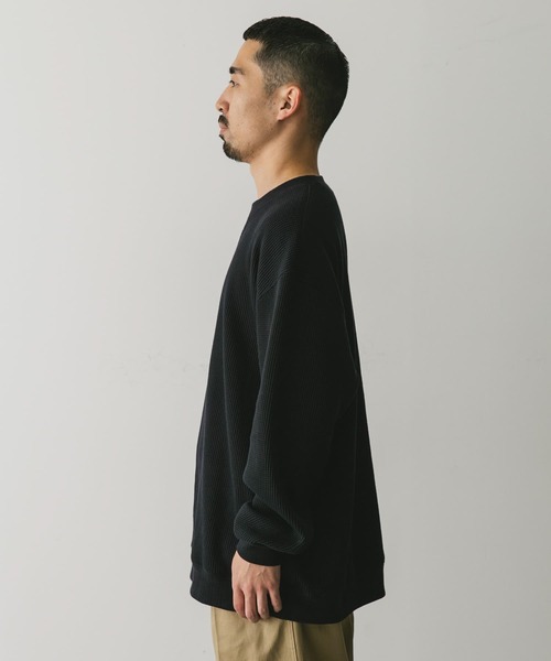 URBAN RESEARCH DOORS(アーバンリサーチドアーズ)の「『XLサイズ/WEB限定』『UR TECH』裏起毛ワッフルロングスリーブTシャツ(Tシャツ/カットソー・メンズ・ホワイト/ブラウン/ネイビー/ホワイト系その他・MEDIUM/LARGE/X-LARGE)」の5枚目の写真