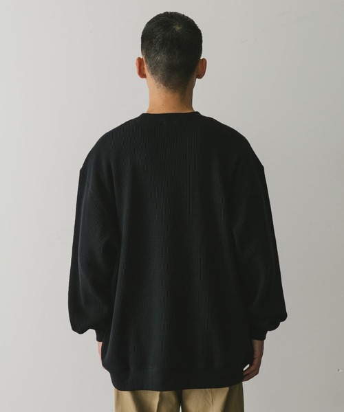 URBAN RESEARCH DOORS(アーバンリサーチドアーズ)の「『XLサイズ/WEB限定』『UR TECH』裏起毛ワッフルロングスリーブTシャツ(Tシャツ/カットソー・メンズ・ホワイト/ブラウン/ネイビー/ホワイト系その他・MEDIUM/LARGE/X-LARGE)」の6枚目の写真