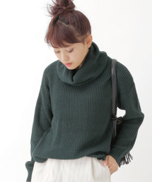 earth music&ecology | 【10カラー】ドロップショルダータートルプルオーバー(ニット/セーター)