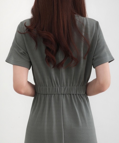 CENEA(セネア)の「キーネックタックデザインワンピース【ペチスカートSET】(ワンピース・レディース・ネイビー/ベージュ/ブラック/カーキ/グレー・SMALL/MEDIUM/LARGE/X-LARGE)」の17枚目の写真