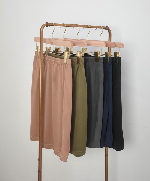 セール】キーネックタックデザインワンピース【ペチスカートSET