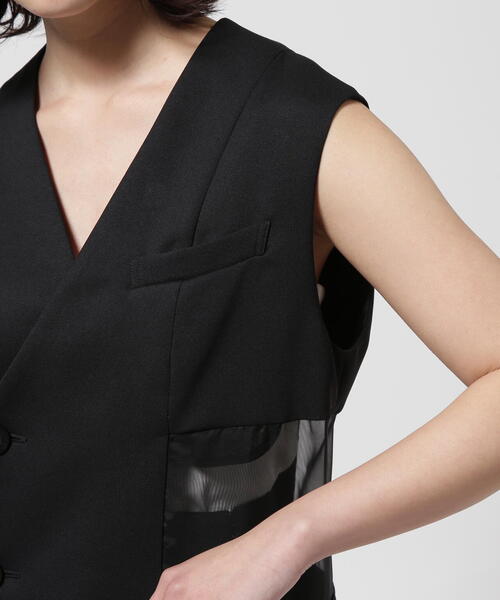 セール】UN3D./アンスリード/SHEER LAYERED VEST/シアー
