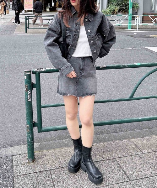 INGNI（イング）の「カットオフデニムスカート（デニムスカート・レディース・ブルー系その他/ブルー系その他3/グレー・FREE）」の13枚目の写真