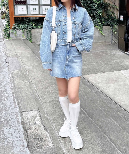 INGNI（イング）の「カットオフデニムスカート（デニムスカート・レディース・ブルー系その他/ブルー系その他3/グレー・FREE）」の7枚目の写真