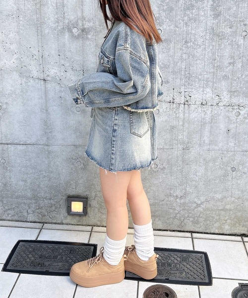 INGNI（イング）の「カットオフデニムスカート（デニムスカート・レディース・ブルー系その他/ブルー系その他3/グレー・FREE）」の5枚目の写真