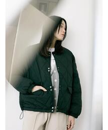 Samansa Mos2 blue | 薄中綿キルトブルゾン(ブルゾン)