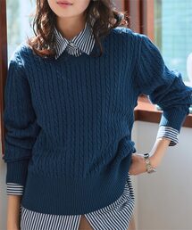 レディースのニット/セーター（ブルー・ネイビー/青色系・半袖