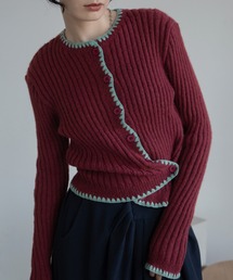 VACANCY（ヴァカンシー）の「配色ステッチニットカーディガン/新色追加（カーディガン/ボレロ）」