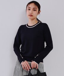 OPAQUE.CLIP | 配色ラインニット/アンサンブル対応【洗濯機洗い可】(ニット/セーター)